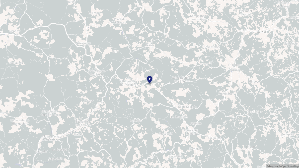 Aperçu cartographique de Villefranche-du-Périgord, centré sur la commune