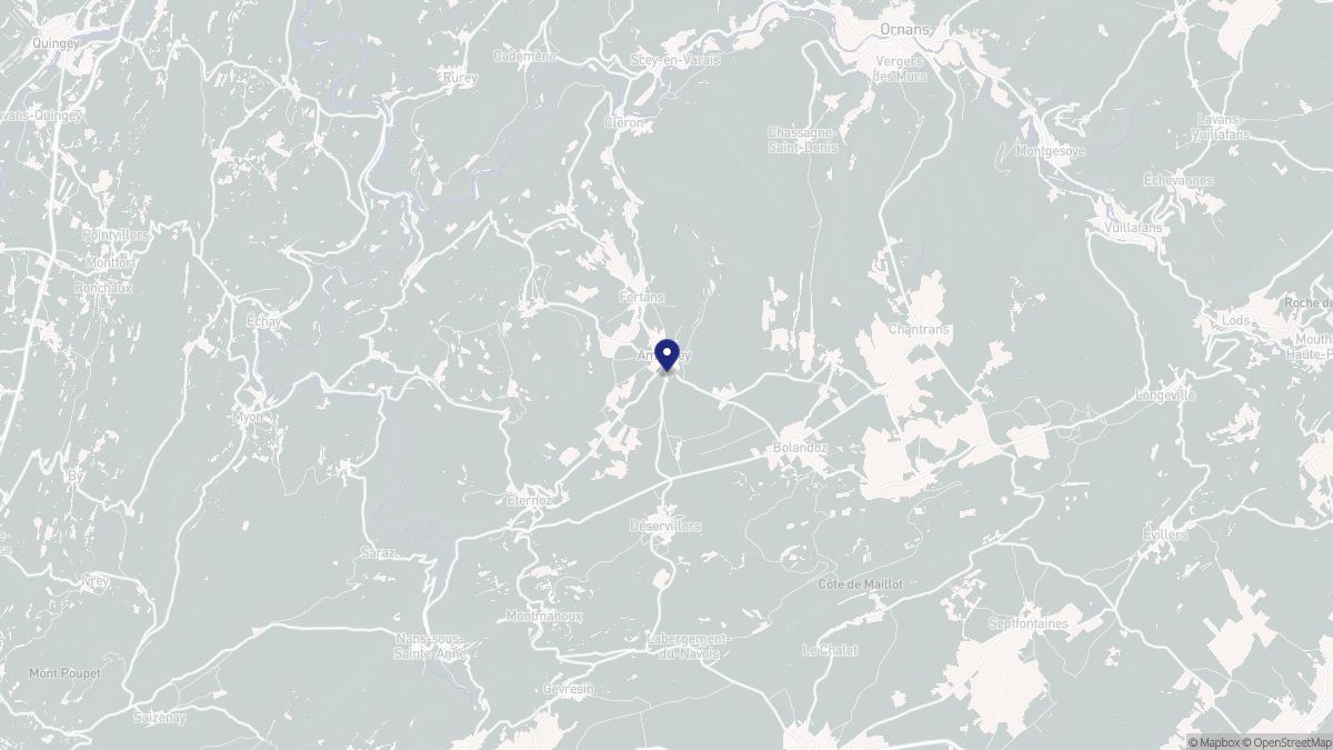 Aperçu cartographique de Amancey, centré sur la commune