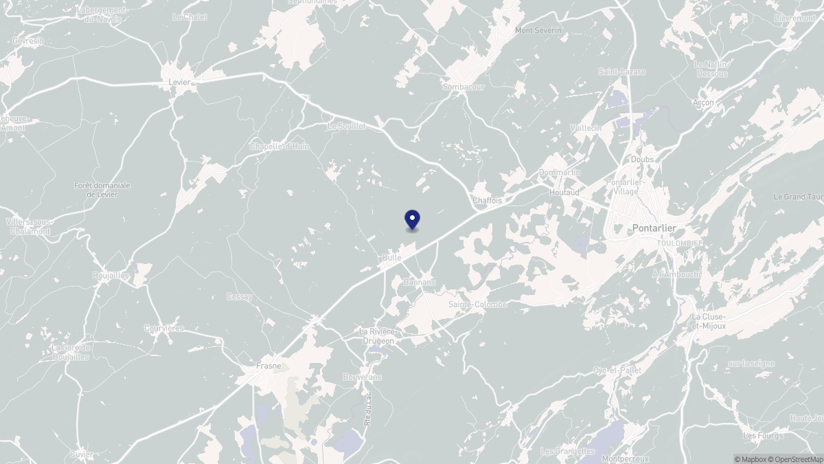 Aperçu cartographique de Bannans, centré sur la commune