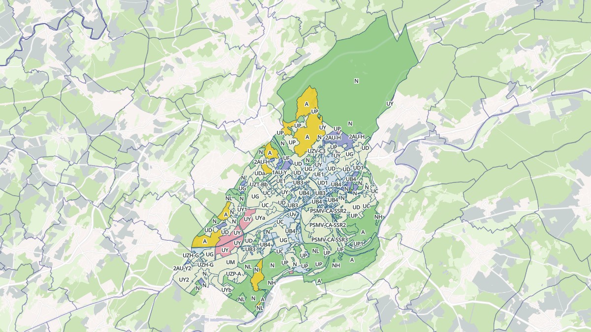 Aperçu cartographique de Besançon, centré sur la commune