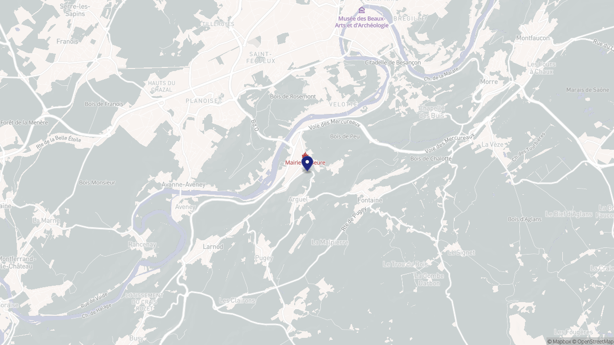 Aperçu cartographique de Beure, centré sur la commune