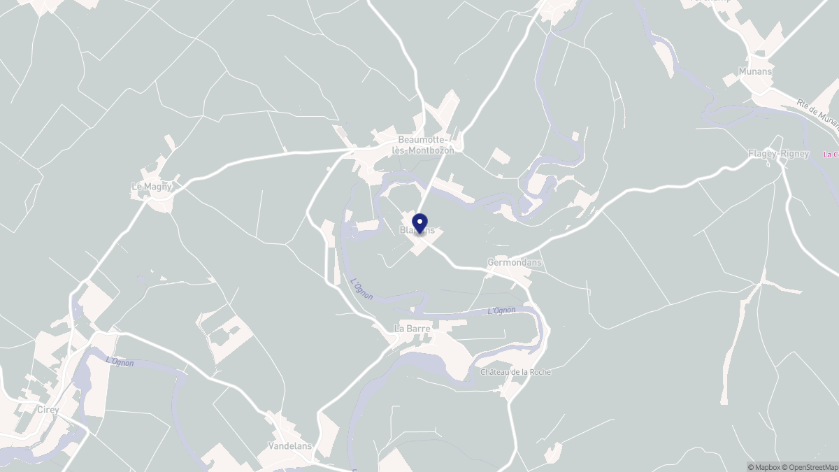 Aperçu cartographique de Blarians, centré sur la commune