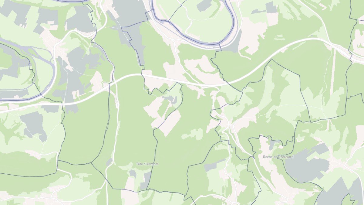 Aperçu cartographique de Blussans, centré sur la commune