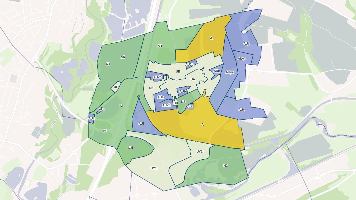 Aperçu cartographique de Brognard, centré sur la commune