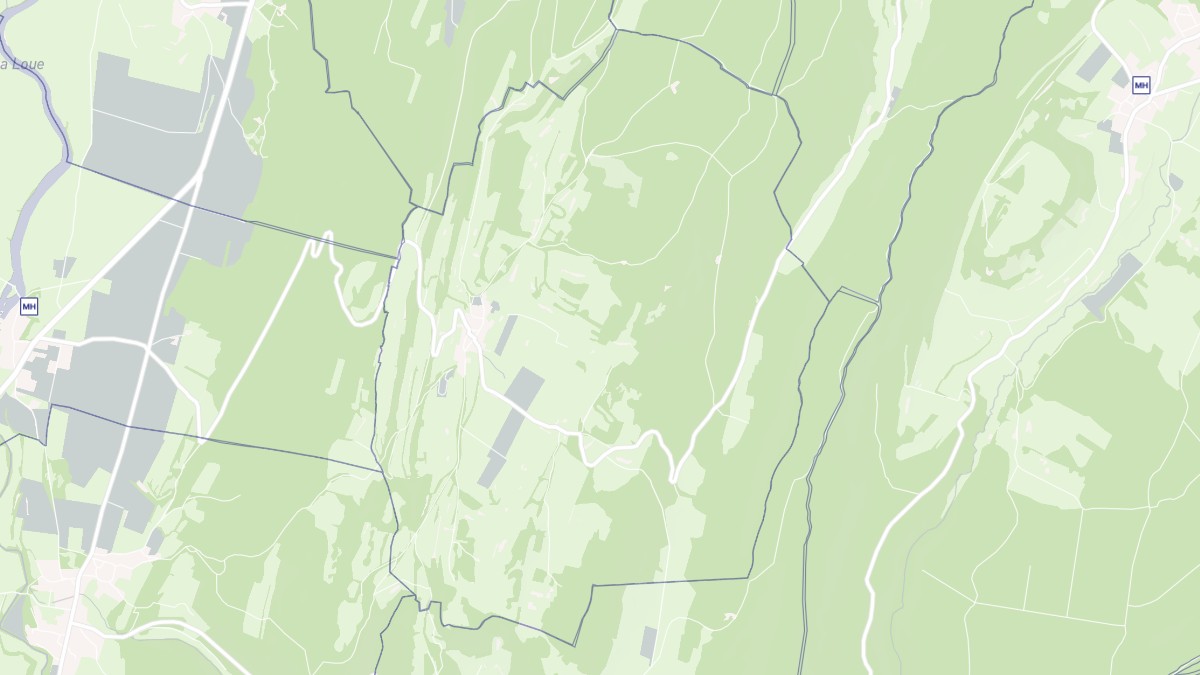 Aperçu cartographique de By, centré sur la commune