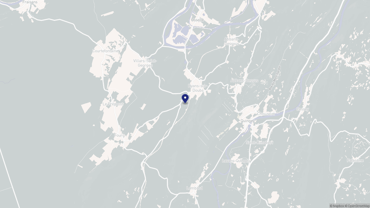 Aperçu cartographique de Byans-sur-Doubs, centré sur la commune