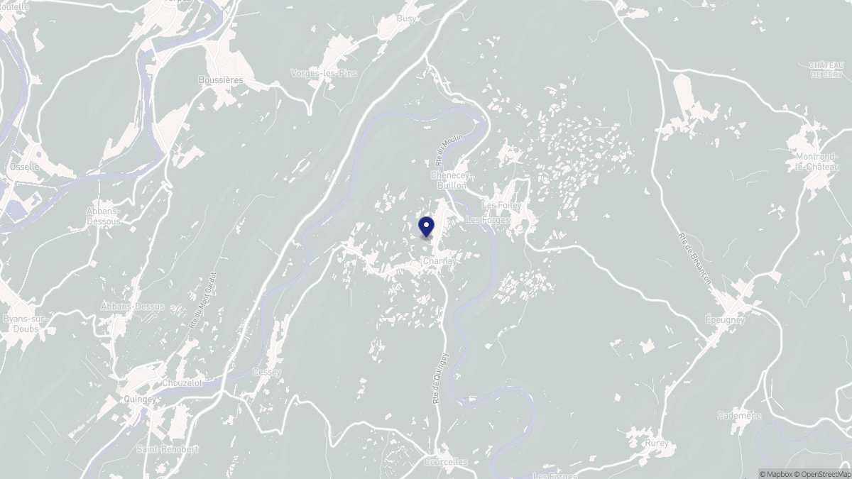 Aperçu cartographique de Charnay, centré sur la commune