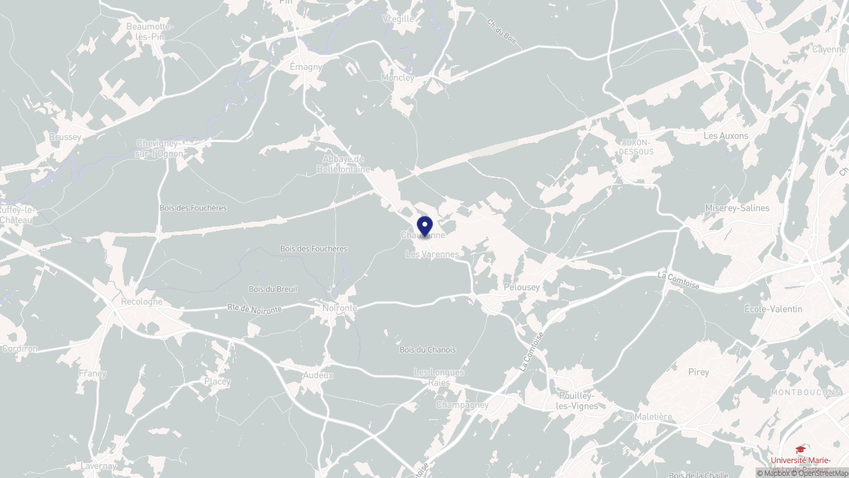 Aperçu cartographique de Chaucenne, centré sur la commune