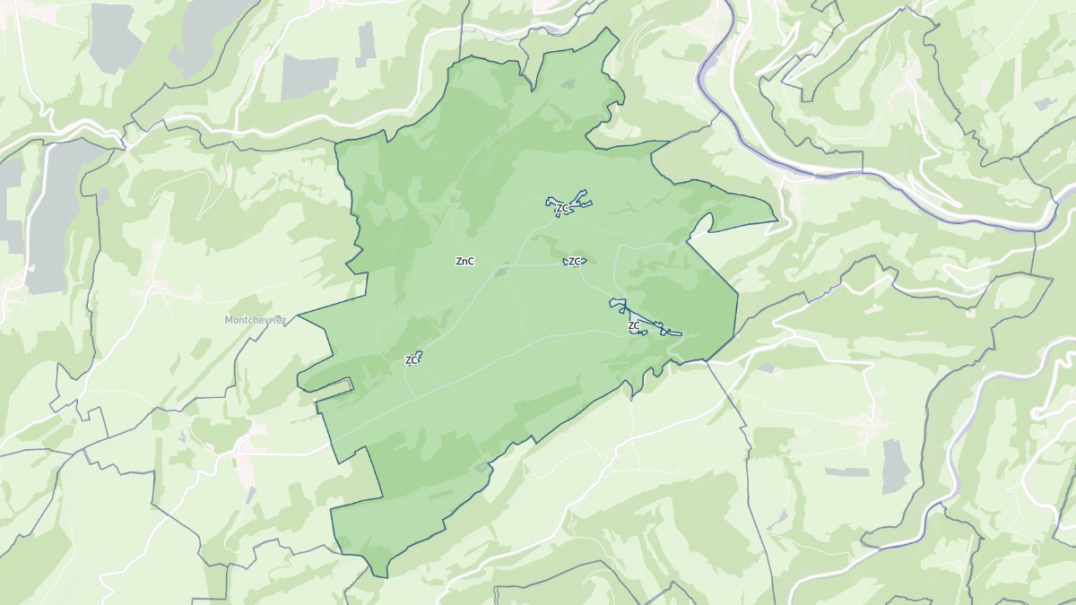 Aperçu cartographique de Les Terres-de-Chaux, centré sur la commune