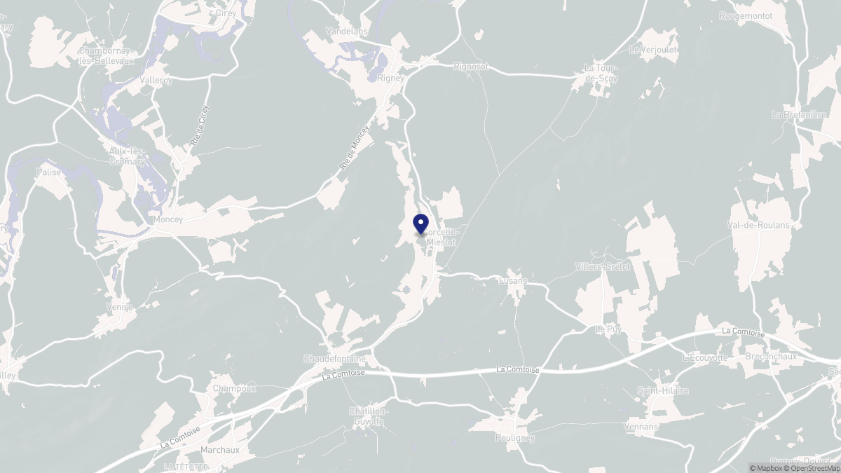 Aperçu cartographique de Corcelle-Mieslot, centré sur la commune