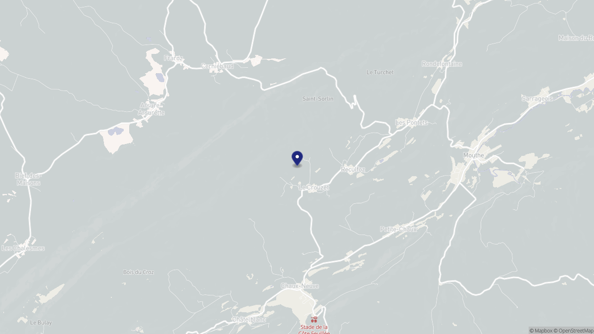 Aperçu cartographique de Le Crouzet, centré sur la commune