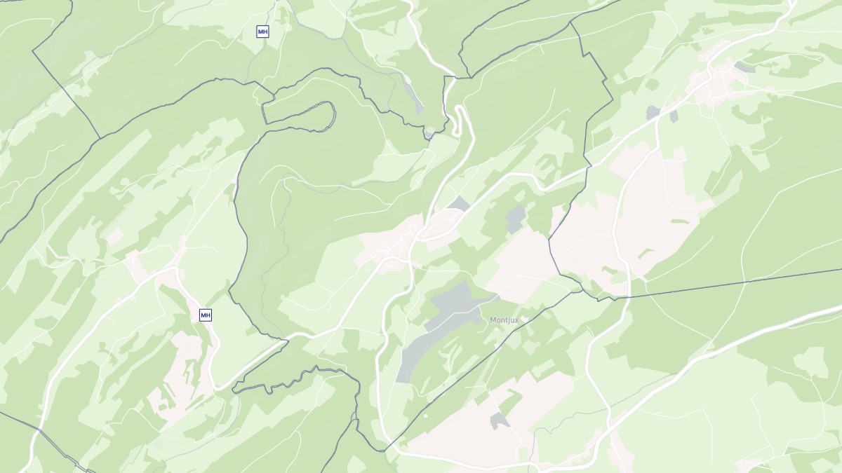 Aperçu cartographique de Crouzet-Migette, centré sur la commune