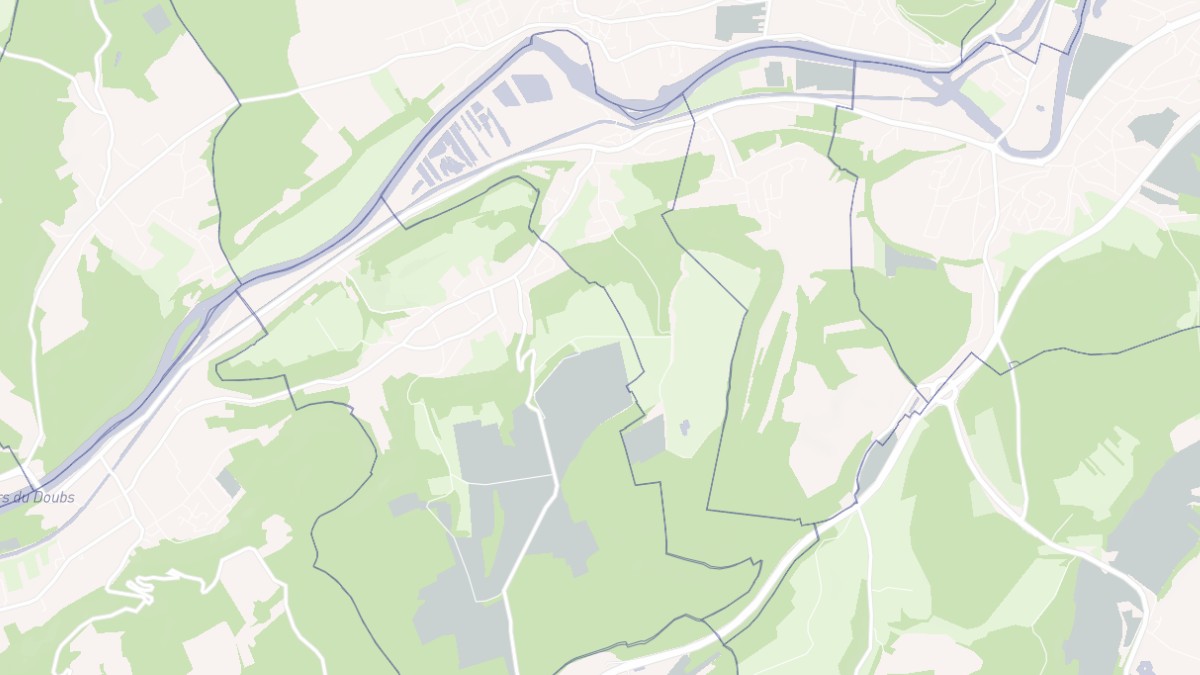 Aperçu cartographique de Dampierre-sur-le-Doubs, centré sur la commune