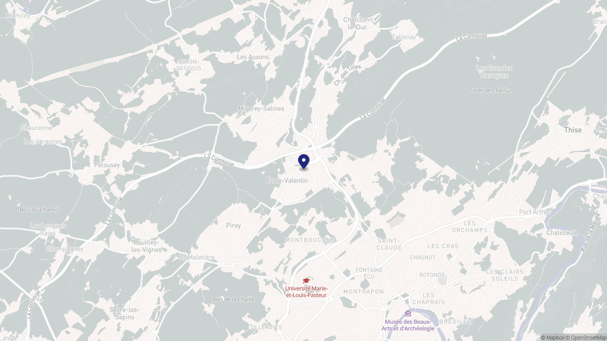 Aperçu cartographique de École-Valentin, centré sur la commune