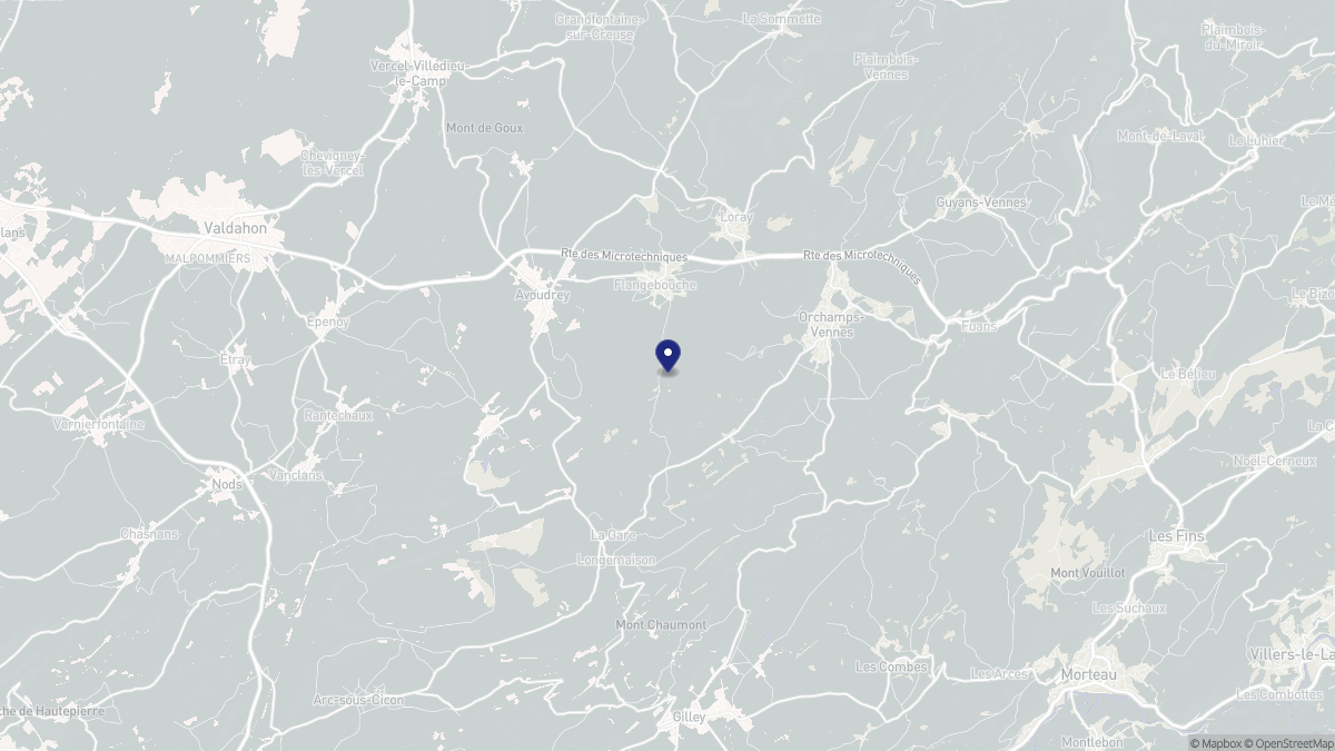 Aperçu cartographique de Flangebouche, centré sur la commune