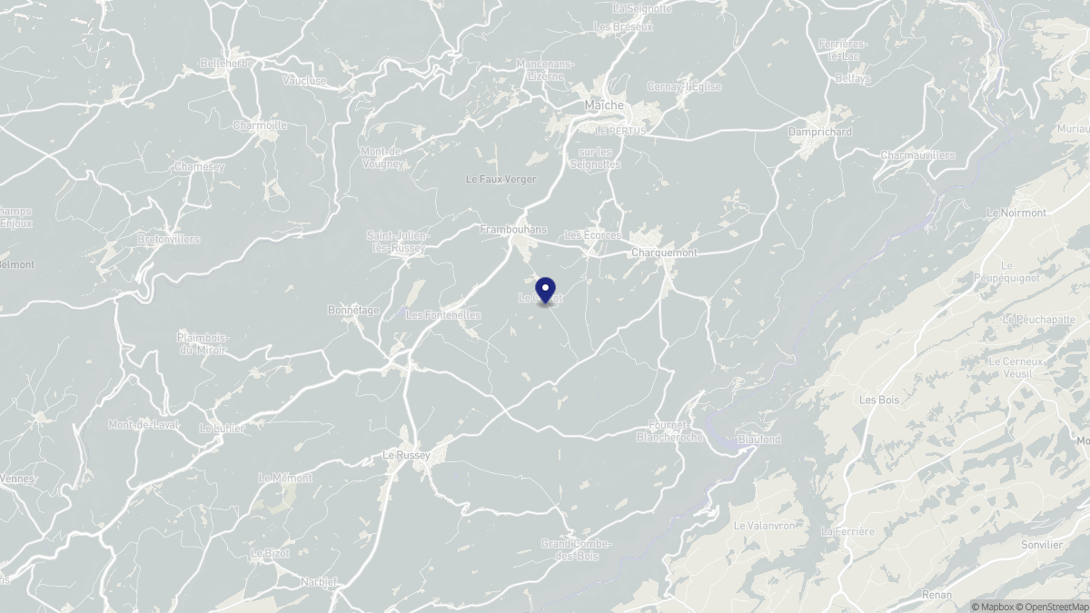 Aperçu cartographique de Frambouhans, centré sur la commune