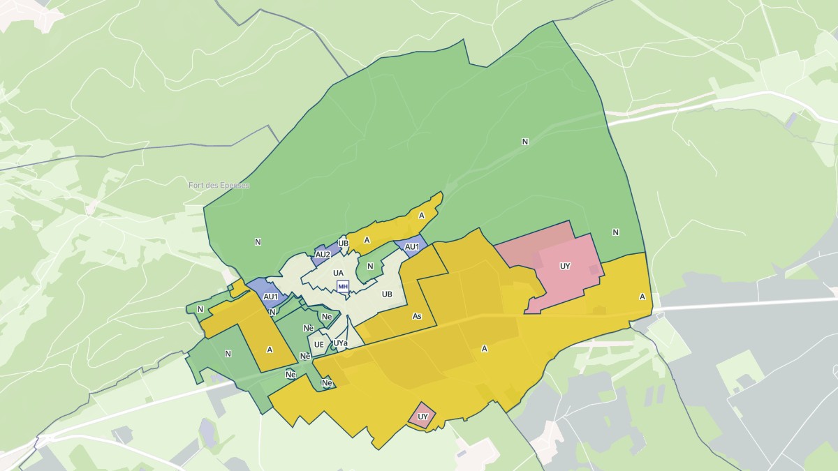 Aperçu cartographique de Gennes, centré sur la commune