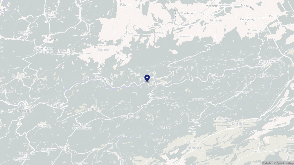 Aperçu cartographique de Glère, centré sur la commune