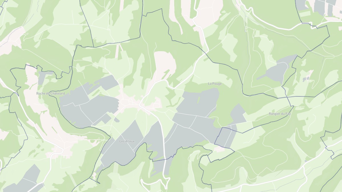Aperçu cartographique de Goux-lès-Dambelin, centré sur la commune