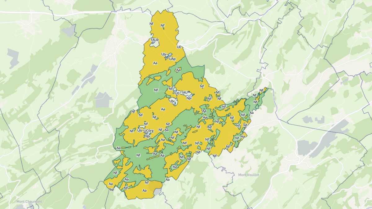 Aperçu cartographique de Fournets-Luisans, centré sur la commune
