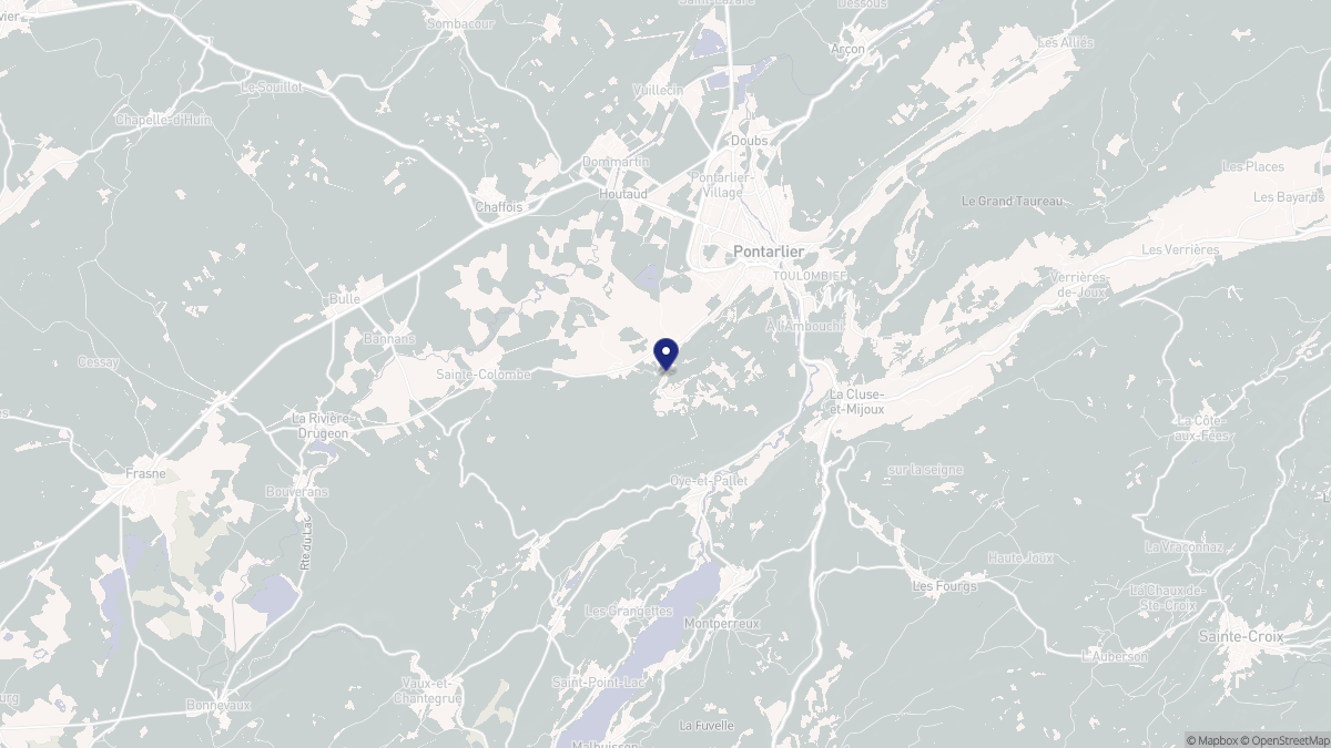 Aperçu cartographique de Granges-Narboz, centré sur la commune
