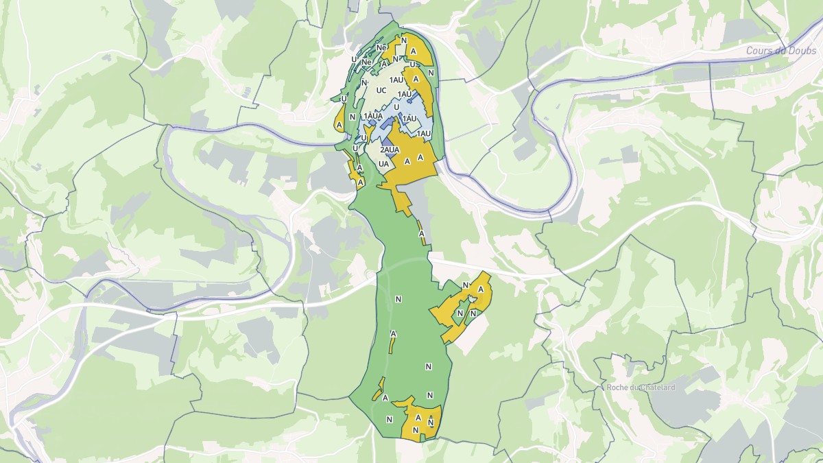 Aperçu cartographique de L'Isle-sur-le-Doubs, centré sur la commune