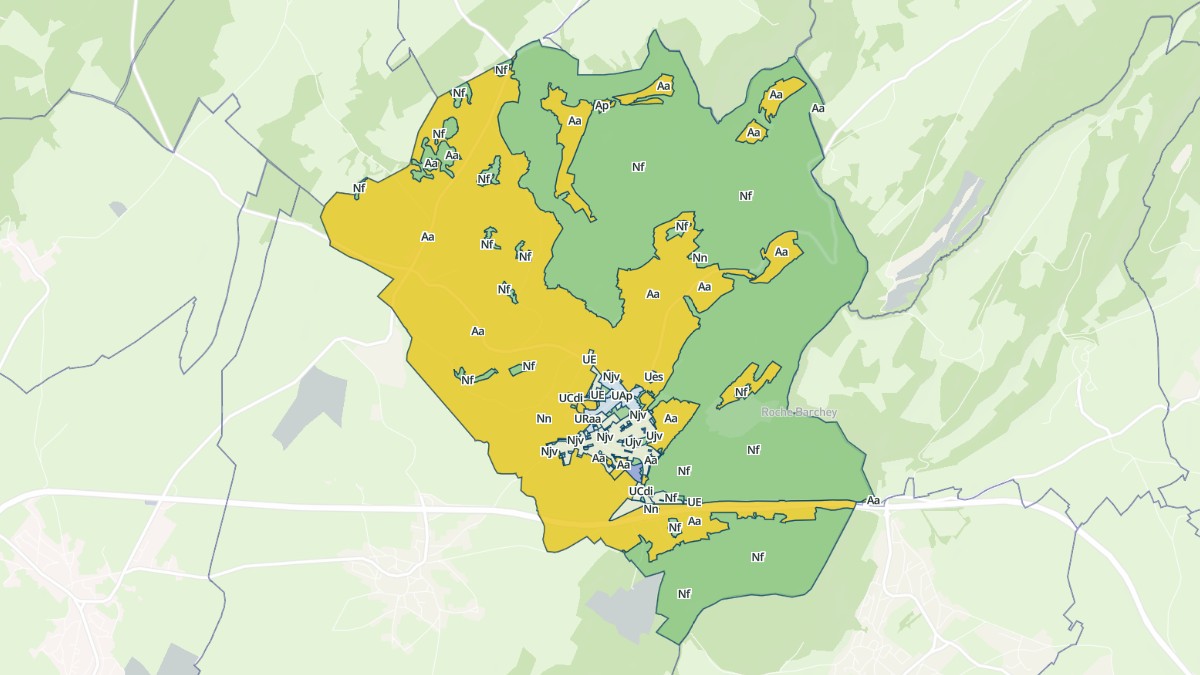 Aperçu cartographique de Loray, centré sur la commune