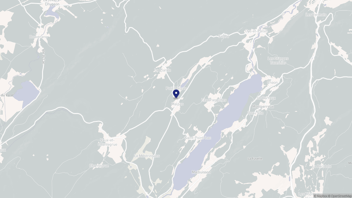 Aperçu cartographique de Malpas, centré sur la commune