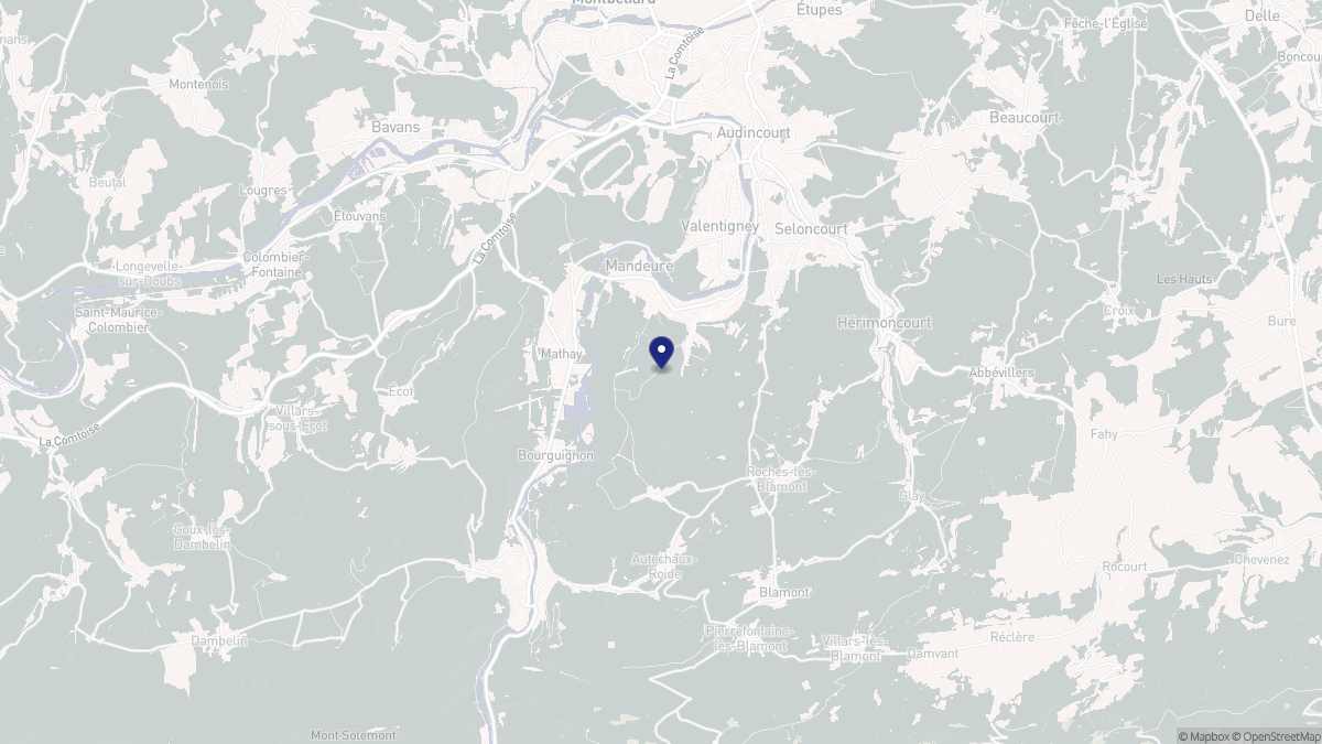 Aperçu cartographique de Mandeure, centré sur la commune