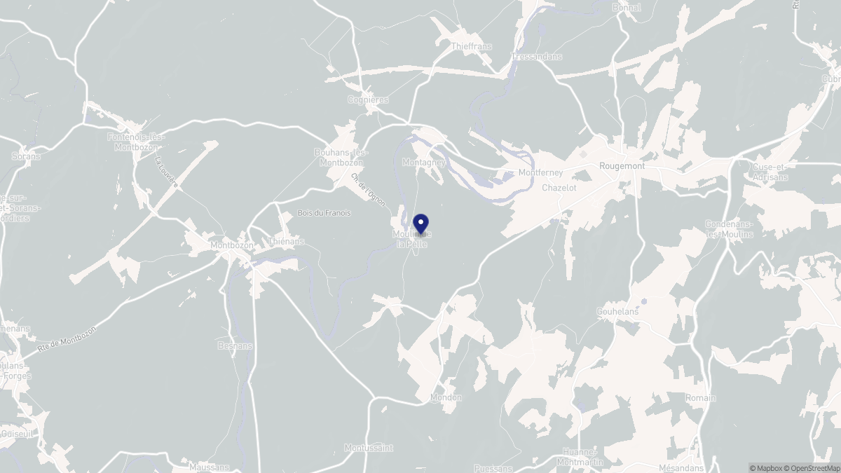 Aperçu cartographique de Montagney-Servigney, centré sur la commune