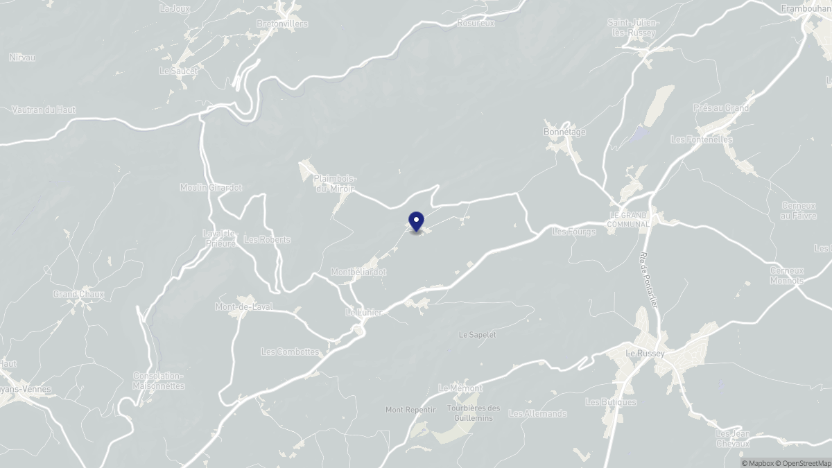 Aperçu cartographique de Montbéliardot, centré sur la commune
