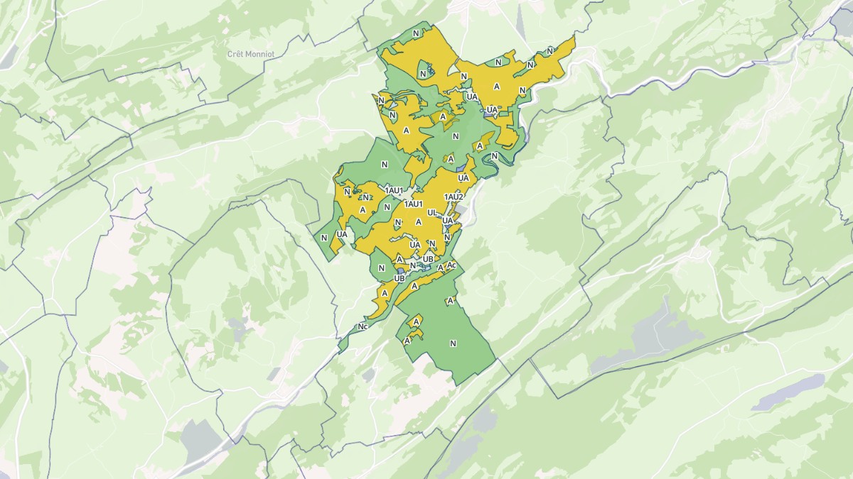 Aperçu cartographique de Pays-de-Montbenoît, centré sur la commune