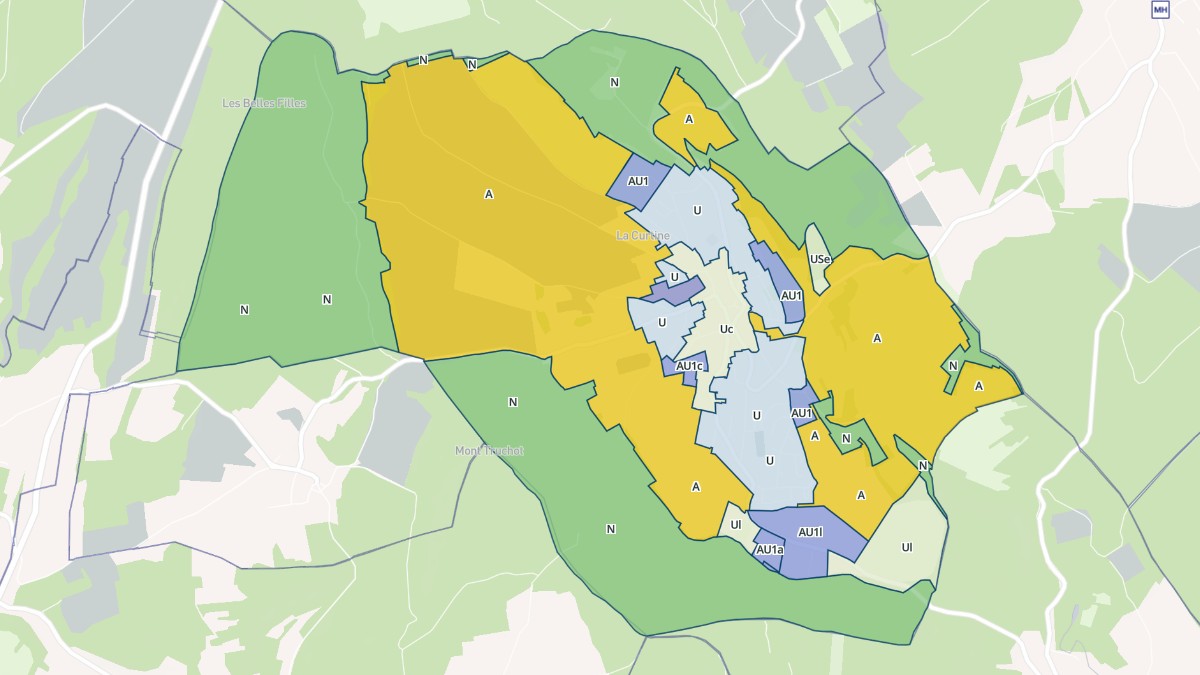 Aperçu cartographique de Montenois, centré sur la commune