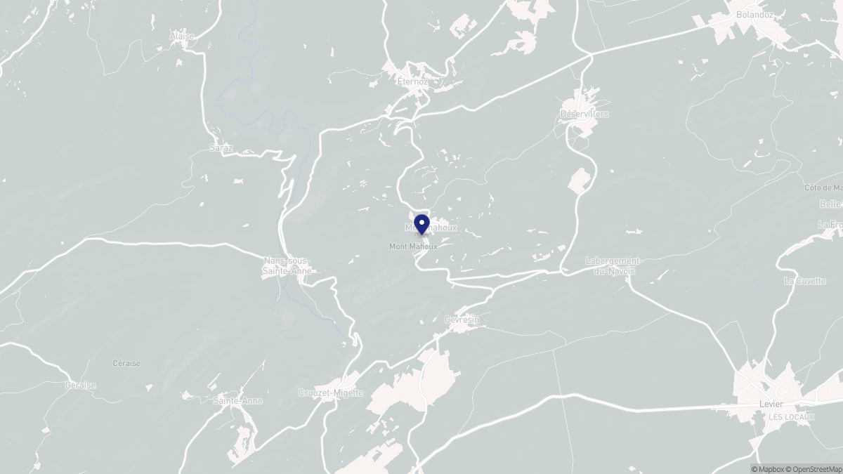 Aperçu cartographique de Montmahoux, centré sur la commune