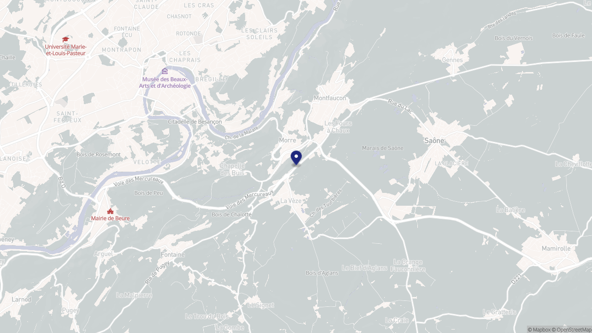Aperçu cartographique de Morre, centré sur la commune