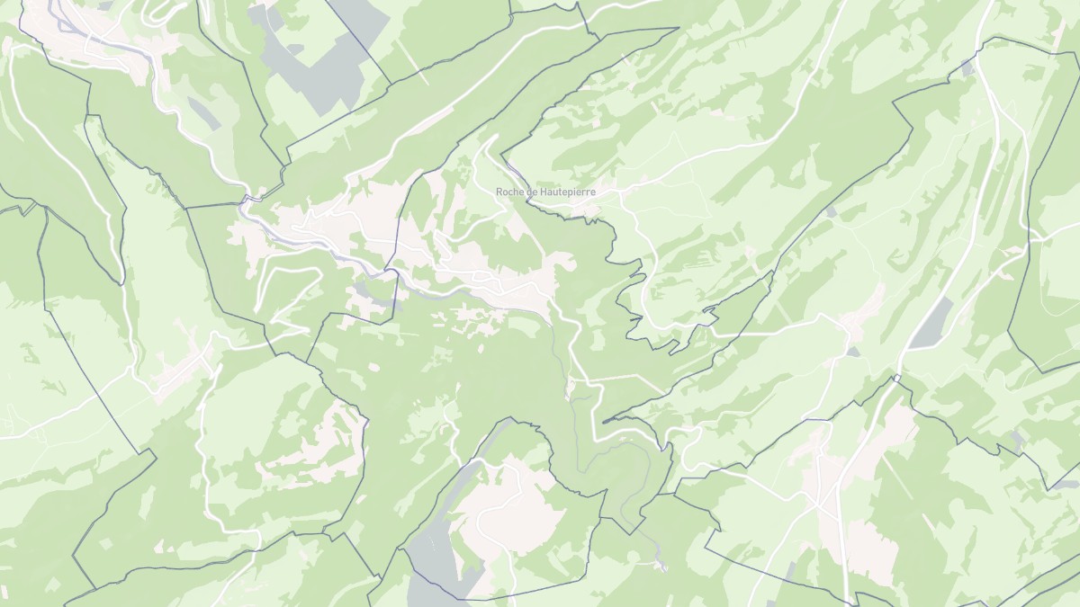 Aperçu cartographique de Mouthier-Haute-Pierre, centré sur la commune
