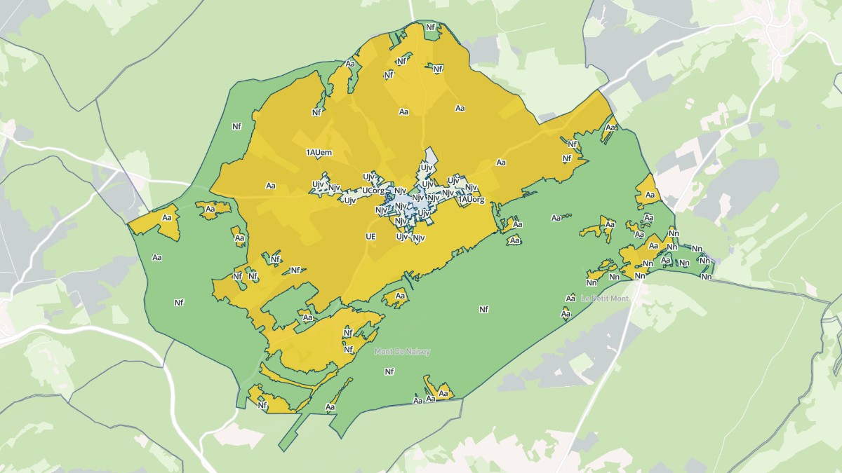 Aperçu cartographique de Naisey-les-Granges, centré sur la commune