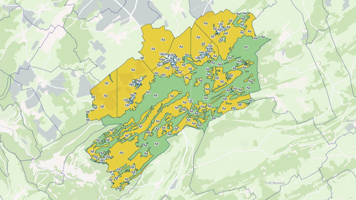Aperçu cartographique de Les Premiers Sapins, centré sur la commune
