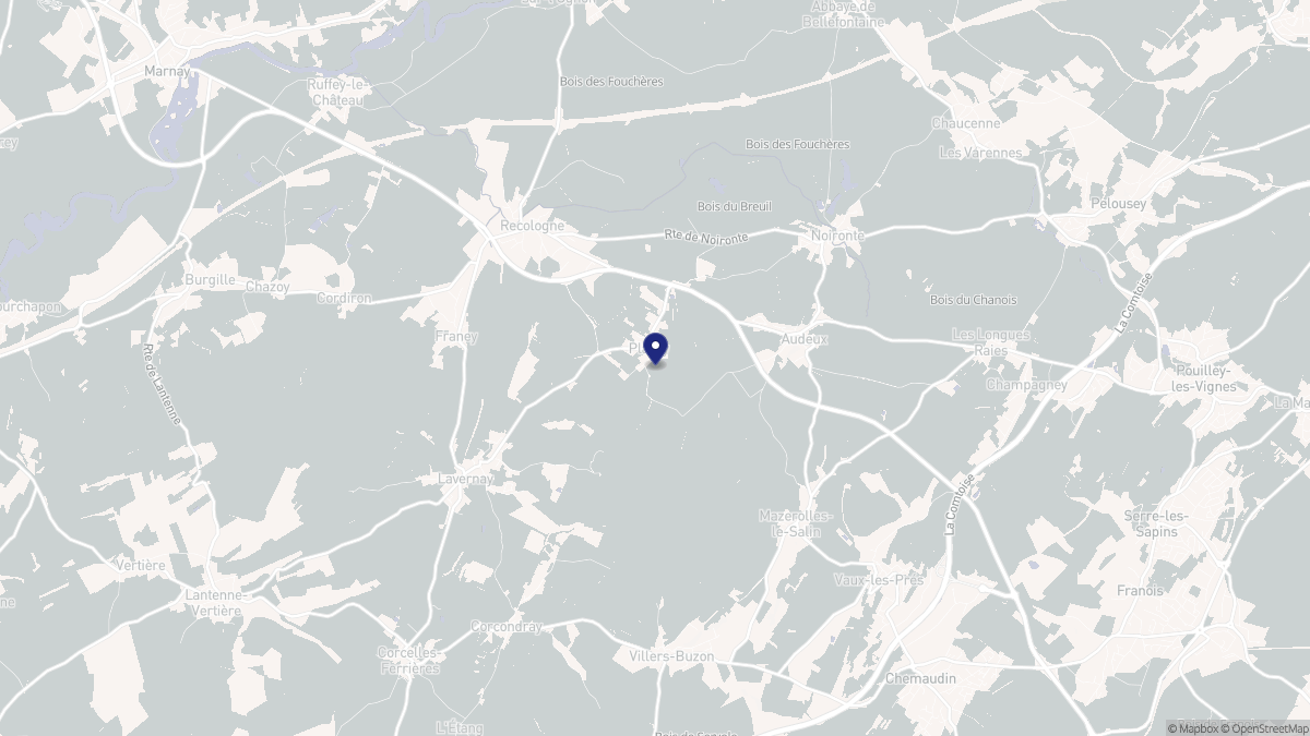 Aperçu cartographique de Placey, centré sur la commune