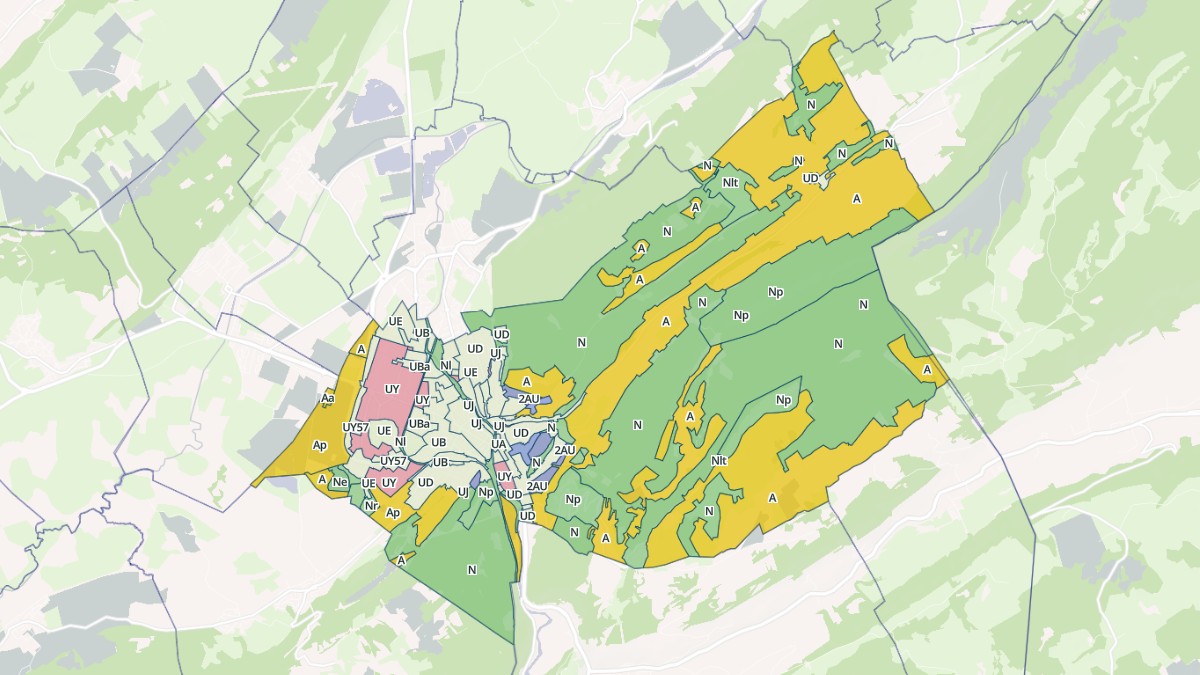 Aperçu cartographique de Pontarlier, centré sur la commune