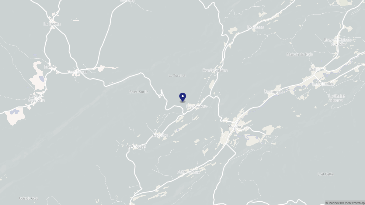 Aperçu cartographique de Les Pontets, centré sur la commune