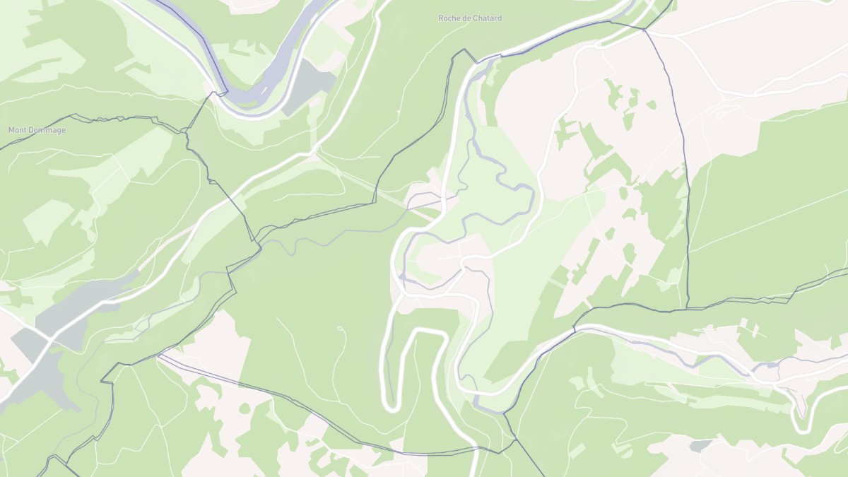 Aperçu cartographique de Pont-les-Moulins, centré sur la commune
