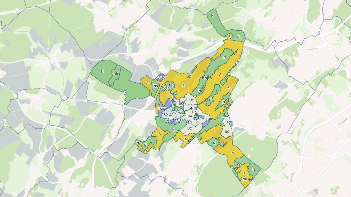 Aperçu cartographique de Pouilley-les-Vignes, centré sur la commune