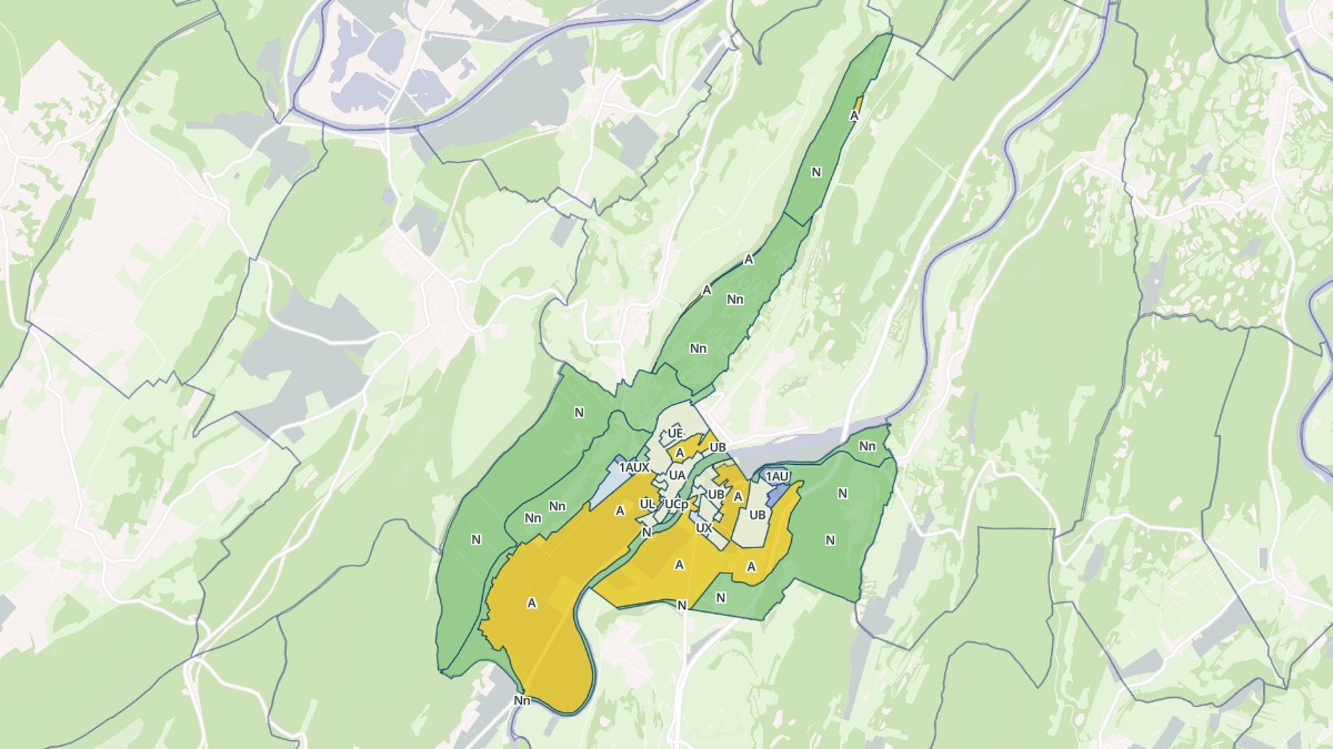 Aperçu cartographique de Quingey, centré sur la commune