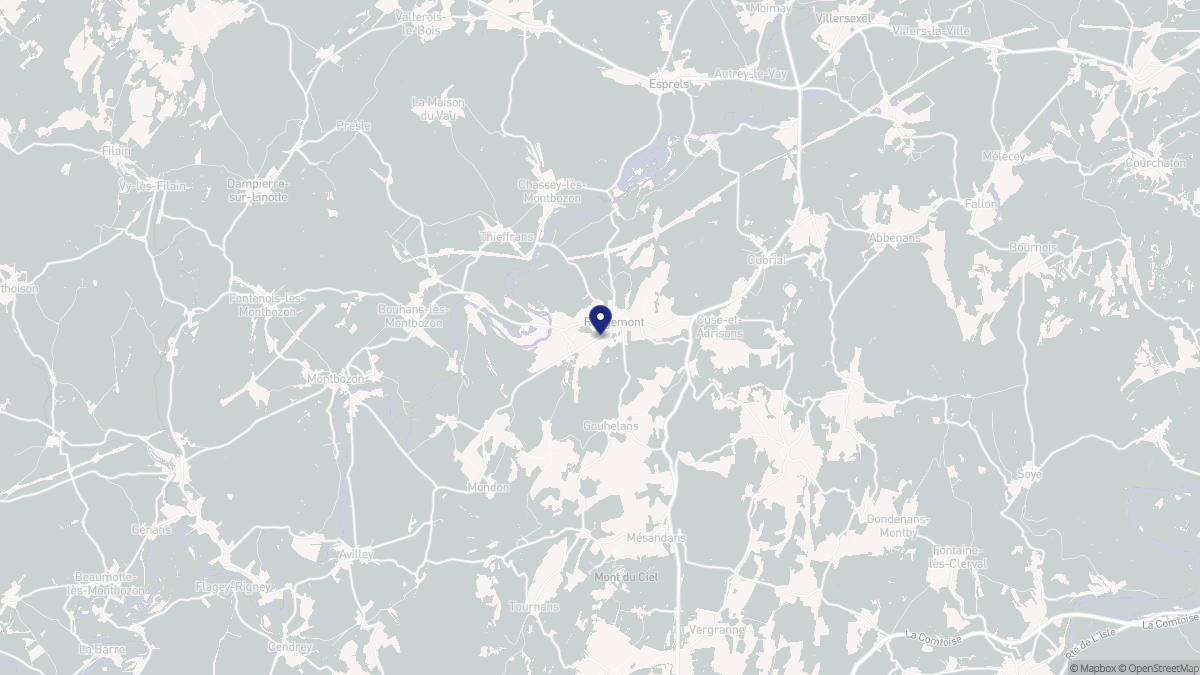 Aperçu cartographique de Rougemont, centré sur la commune