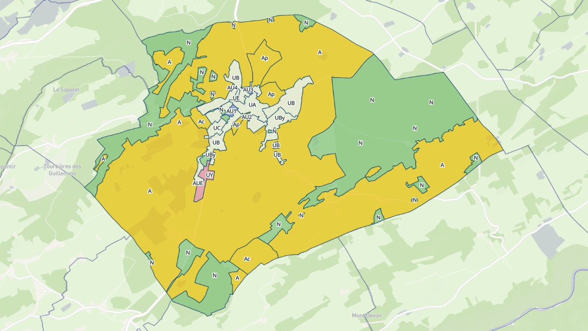 Aperçu cartographique de Le Russey, centré sur la commune