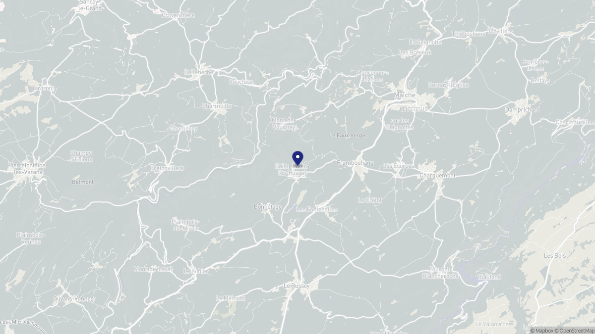 Aperçu cartographique de Saint-Julien-lès-Russey, centré sur la commune