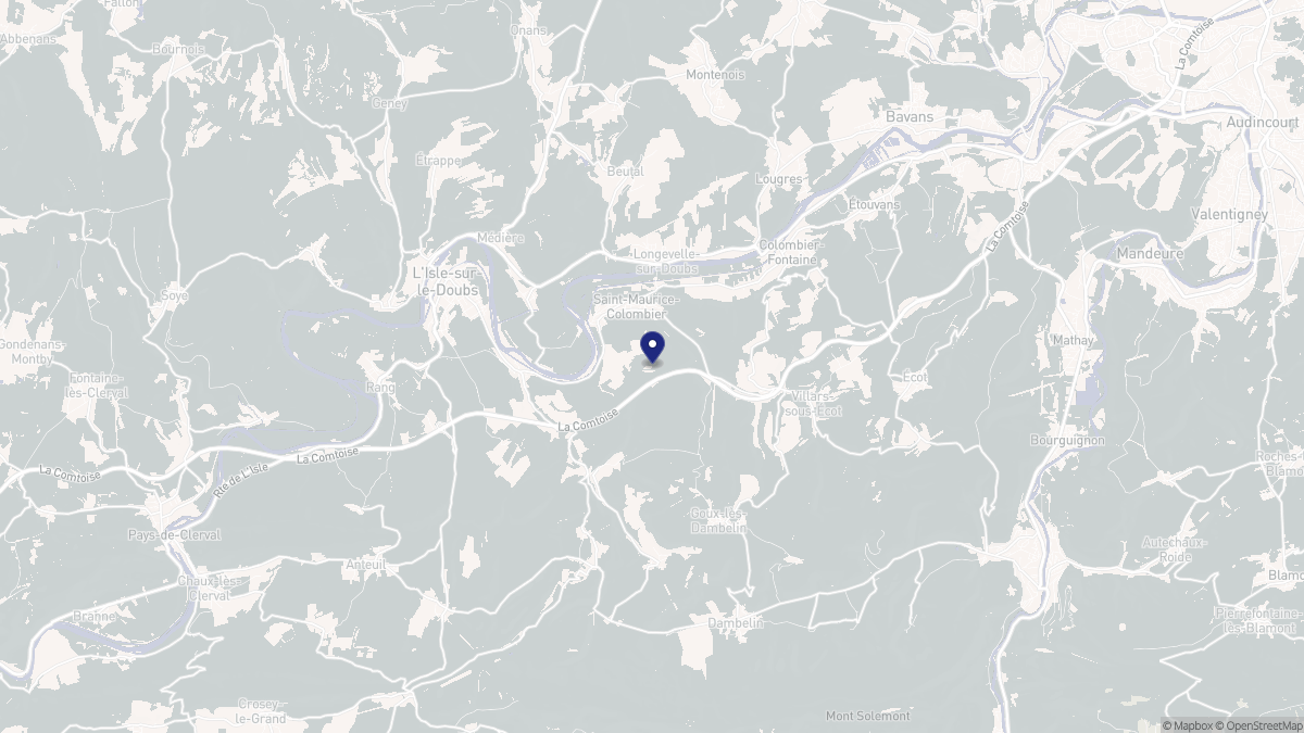 Aperçu cartographique de Saint-Maurice-Colombier, centré sur la commune