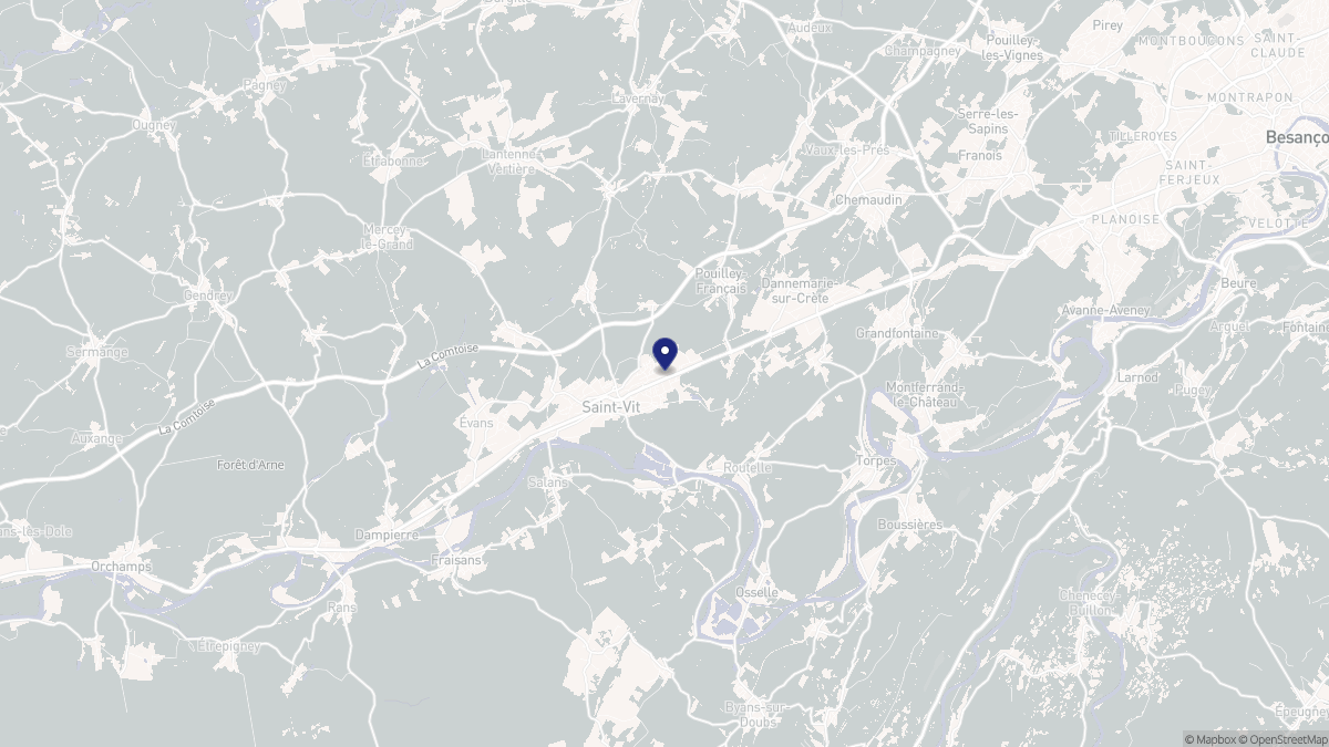 Aperçu cartographique de Saint-Vit, centré sur la commune
