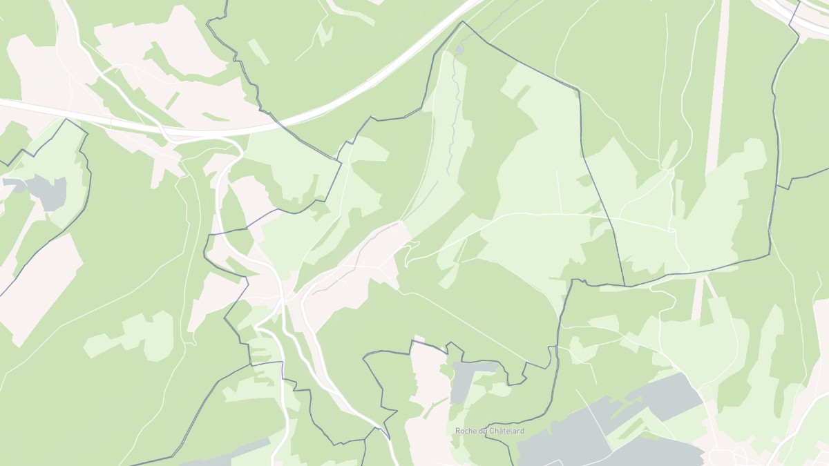 Aperçu cartographique de Sourans, centré sur la commune